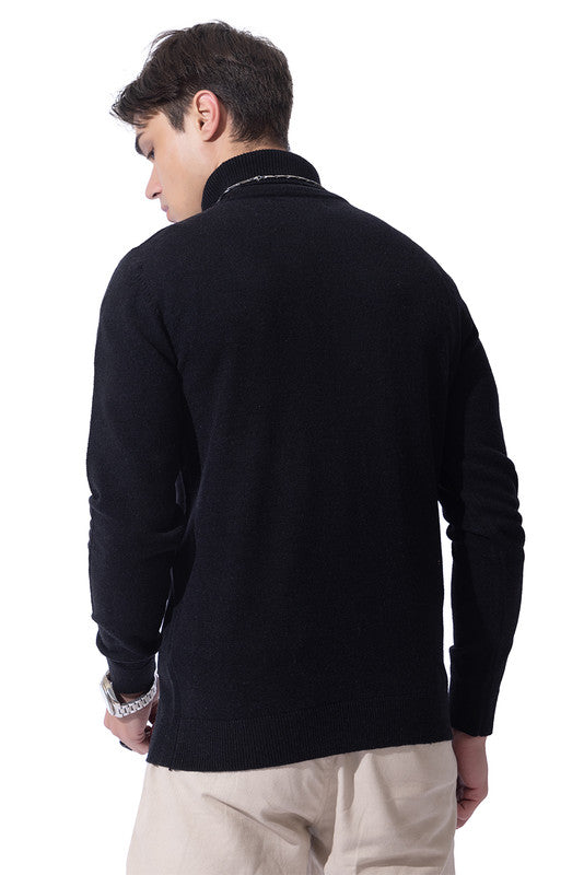 Turtle Neck Pullover I Certified Wool I Black