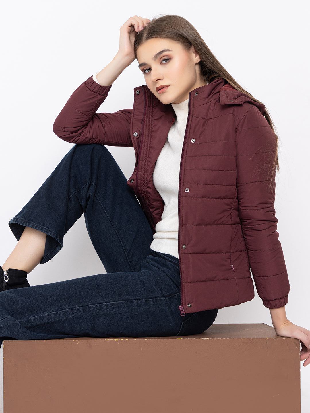 912 Quilted Puffer Jacket with Detachable Hood
