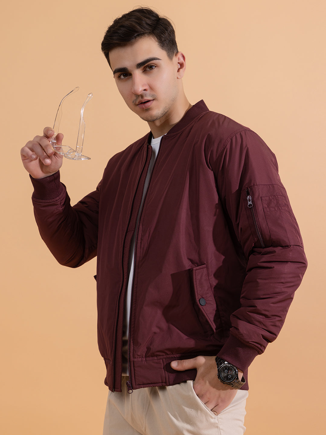 Quilted Bomber I Wine
