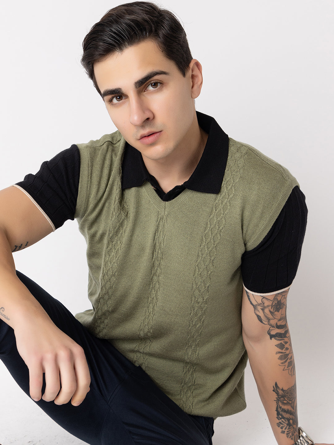 Cable Pullover I Certified Wool I Sage Green