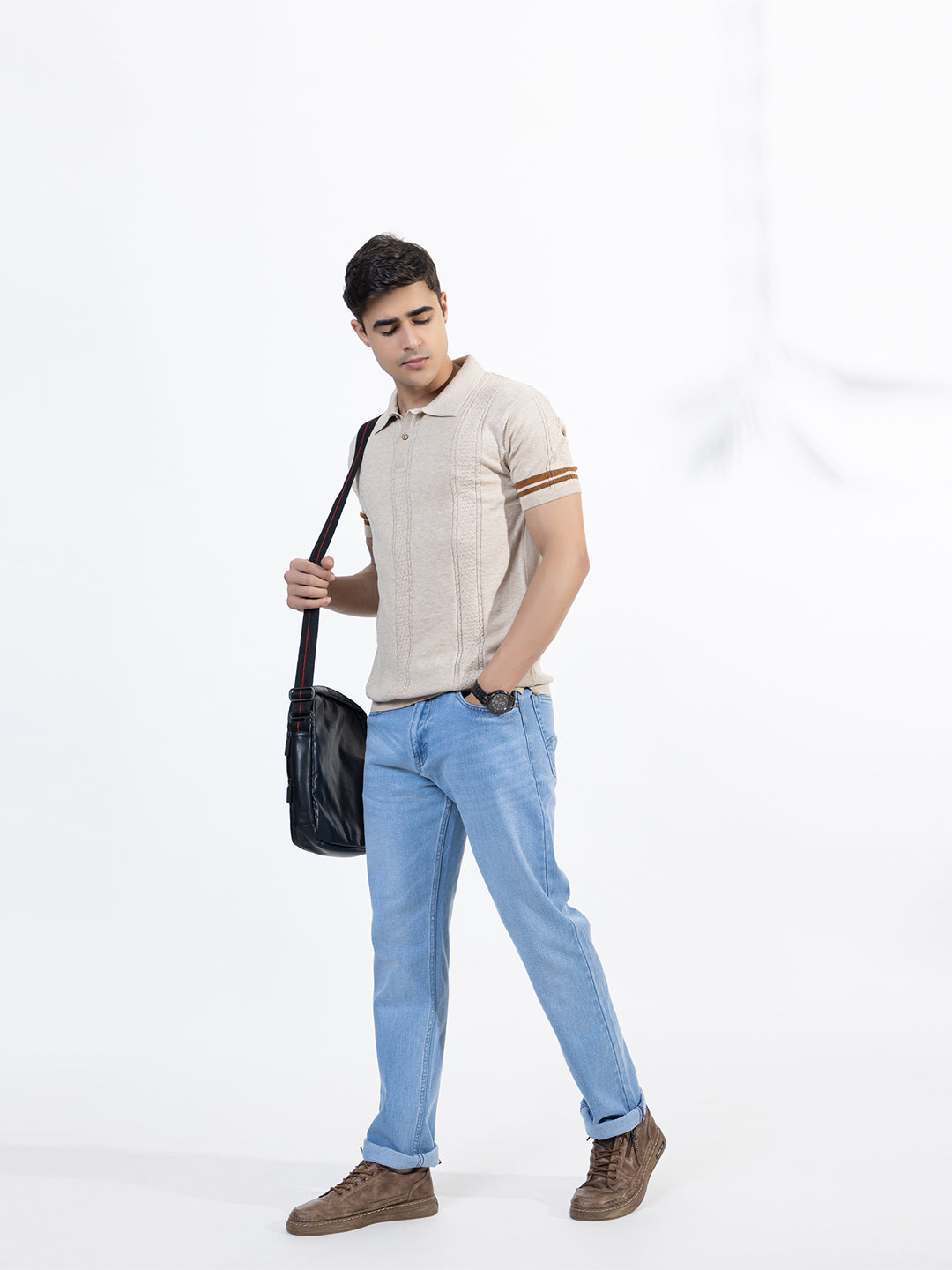 Textured Knit Polo I Oatmeal