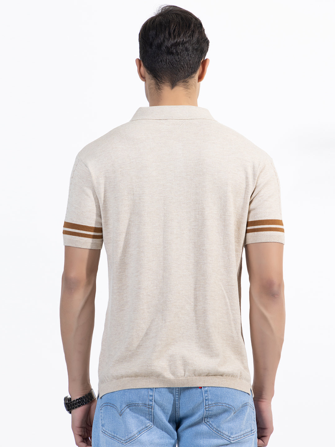 Textured Knit Polo I Oatmeal