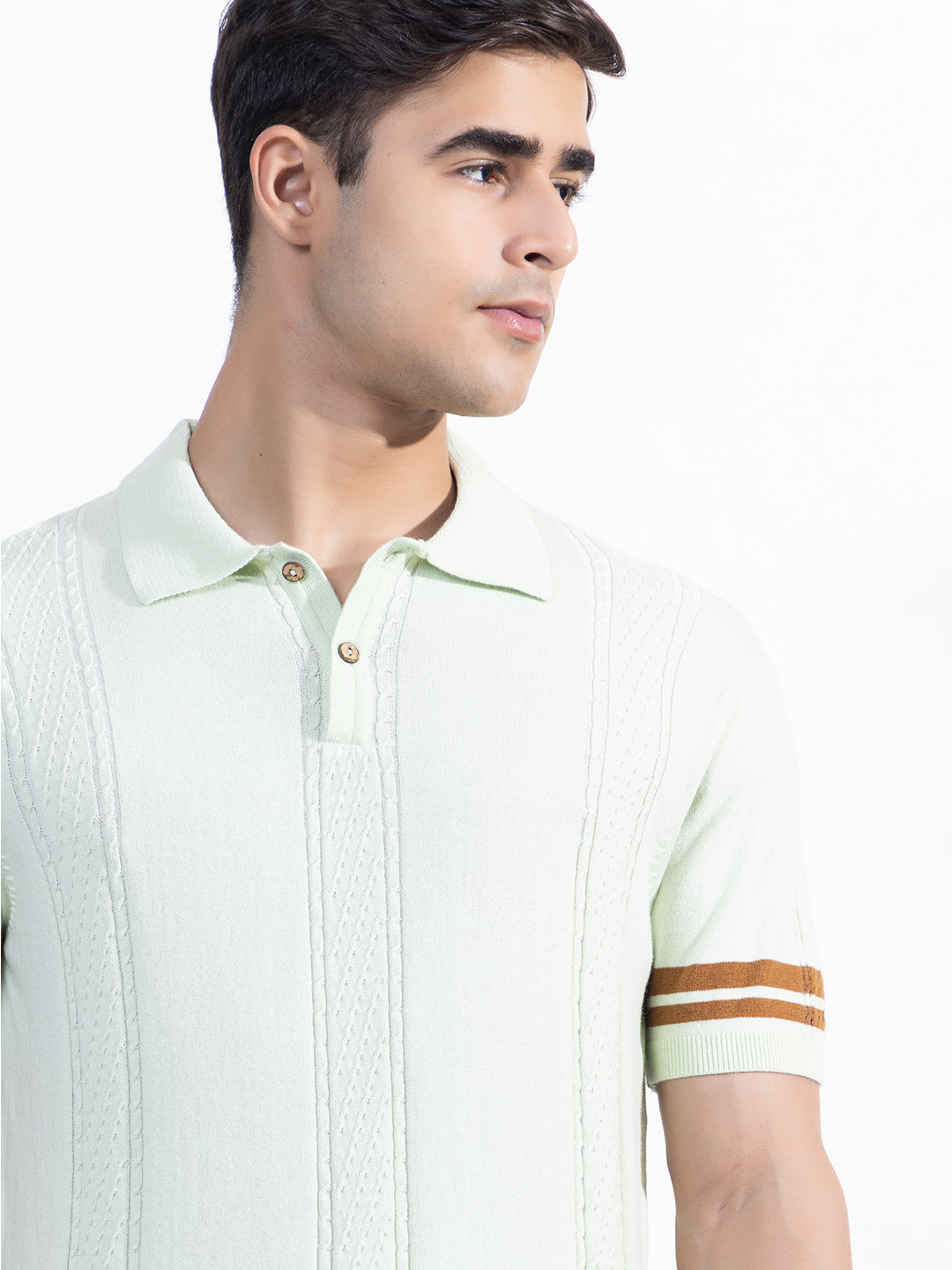 Textured Knit Polo I Mint Green