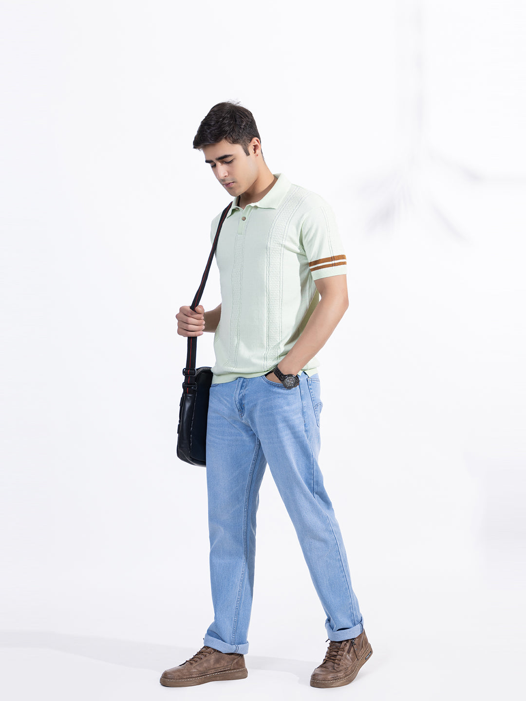 Textured Knit Polo I Mint Green