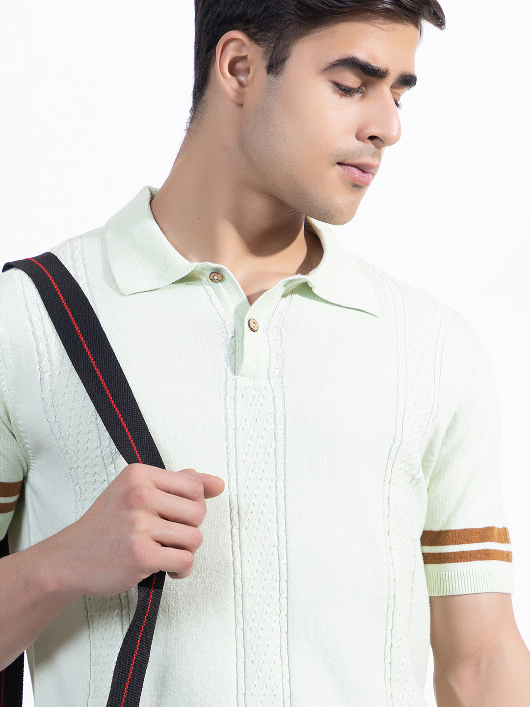 Textured Knit Polo I Mint Green