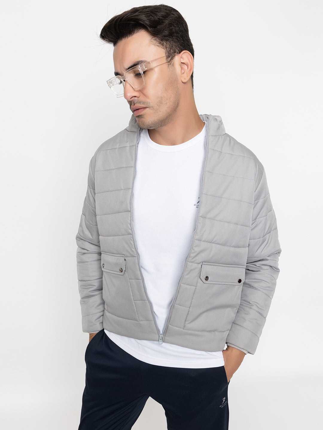 Quilted Puffer Jacket I Grey