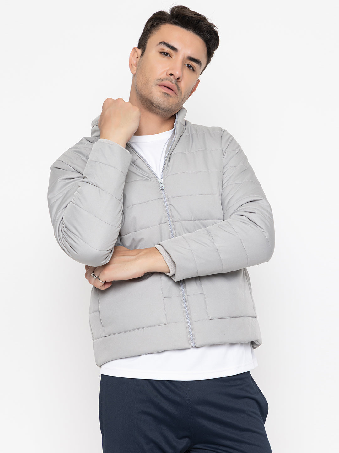 Quilted Puffer Jacket I Grey