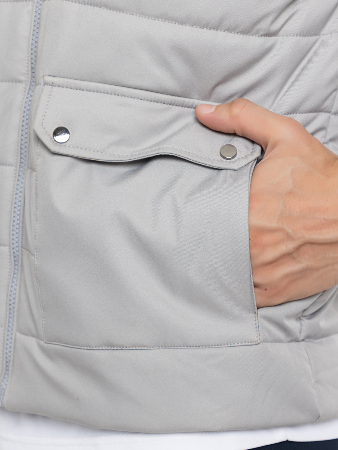 Quilted Puffer Jacket I Grey