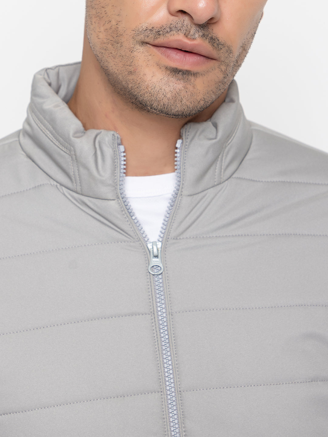 Quilted Puffer Jacket I Grey