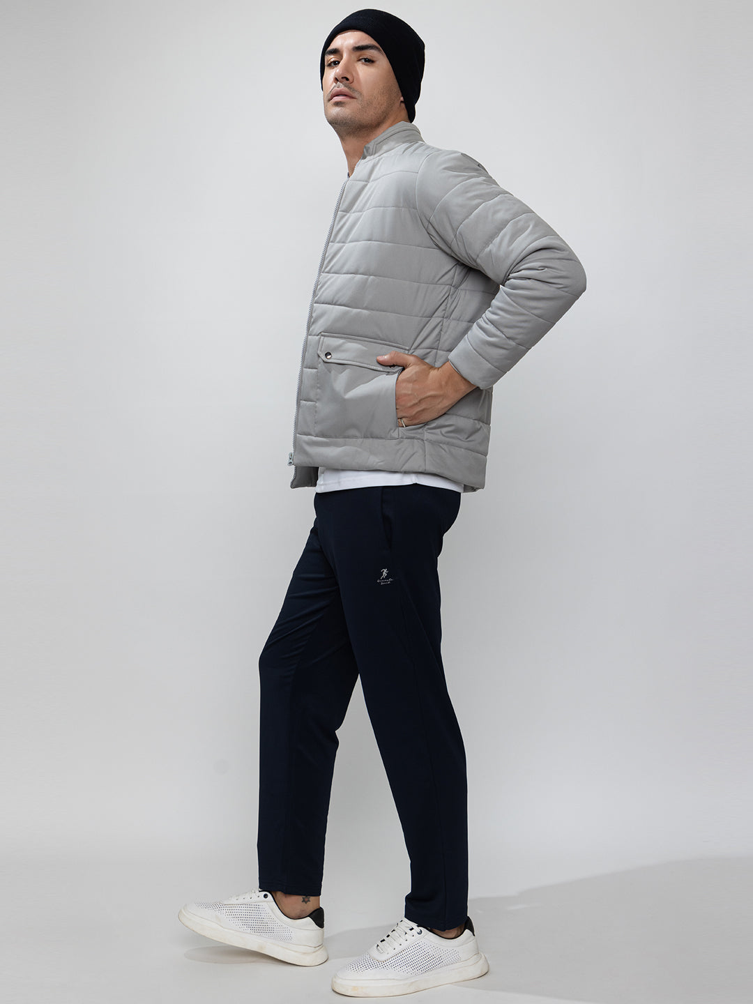 Quilted Puffer Jacket I Grey