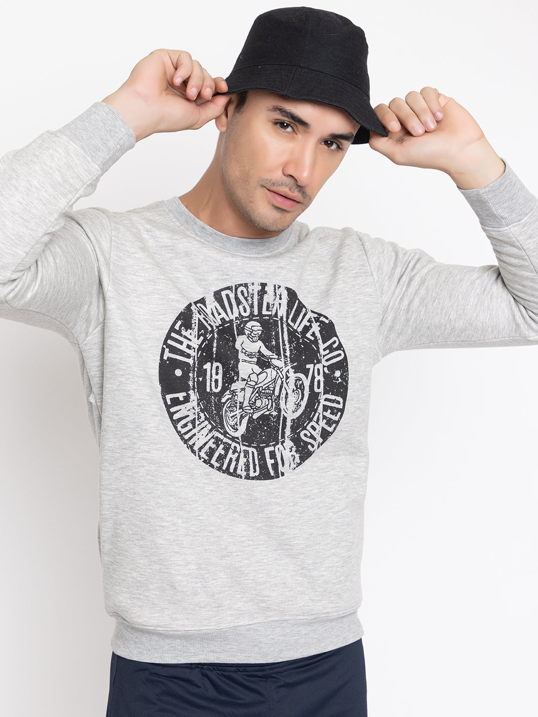 Oversized Quilted Fleece Sweatshirt I Grey