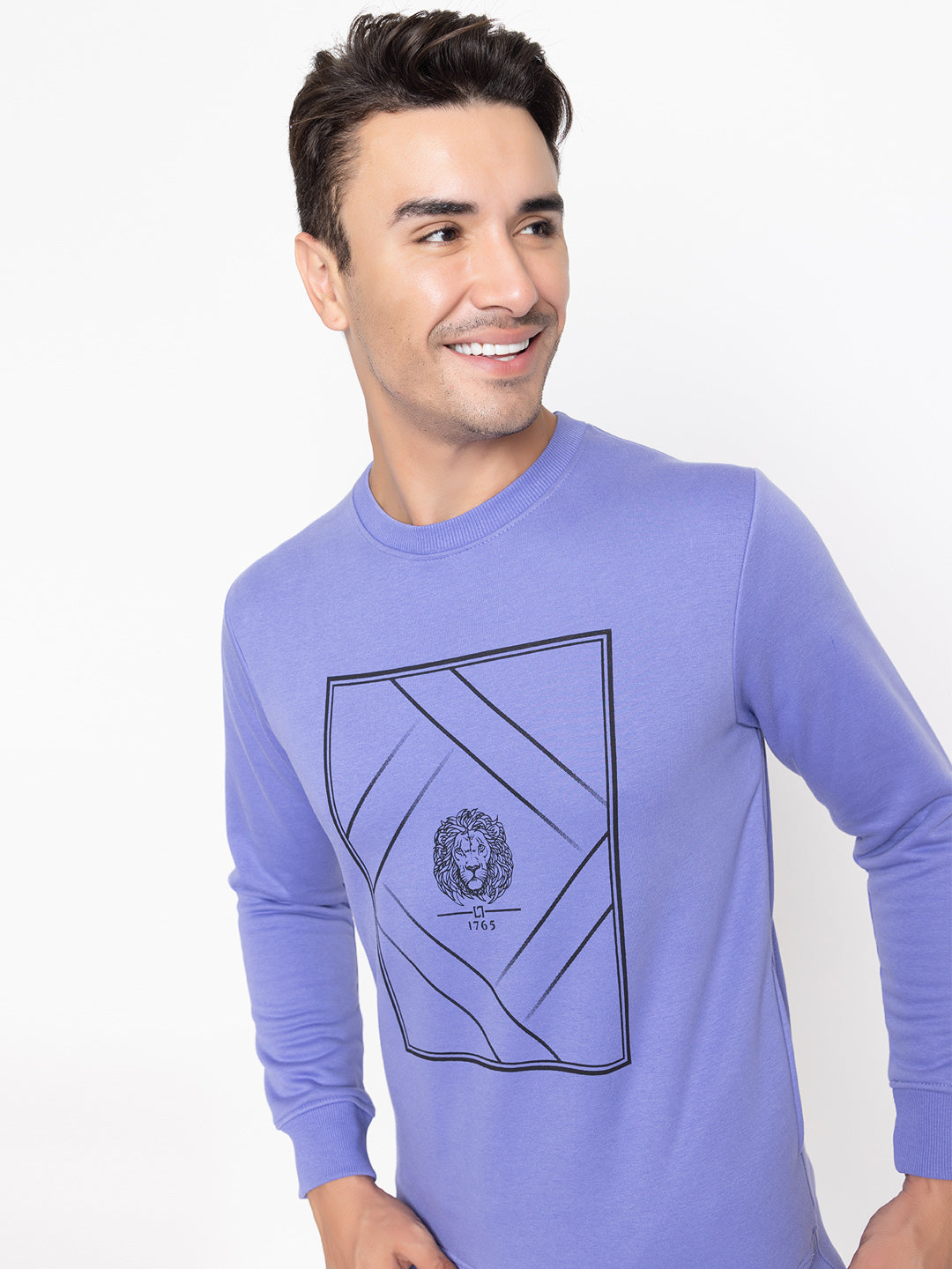 Oversized Quilted Fleece Sweatshirt I Purple