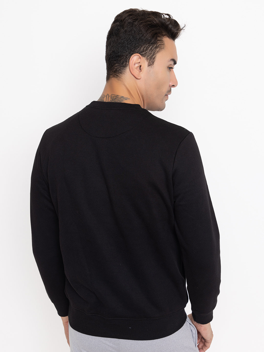 Oversized Quilted Fleece Sweatshirt I Black