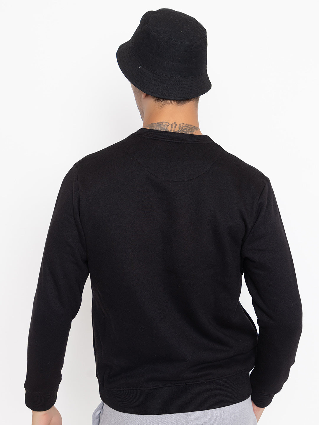 Oversized Quilted Fleece Sweatshirt I Black
