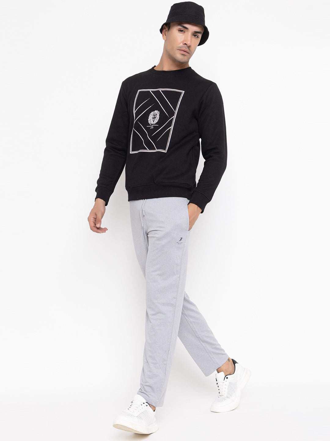 Oversized Quilted Fleece Sweatshirt I Black