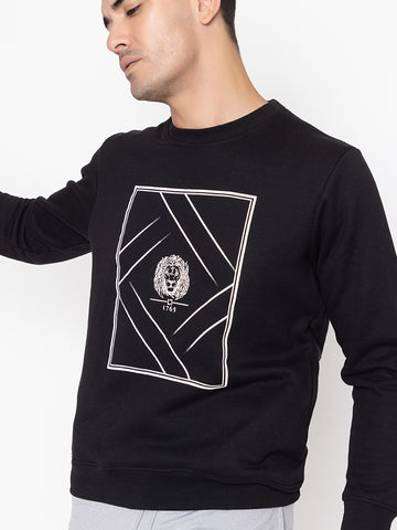 Oversized Quilted Fleece Sweatshirt I Black