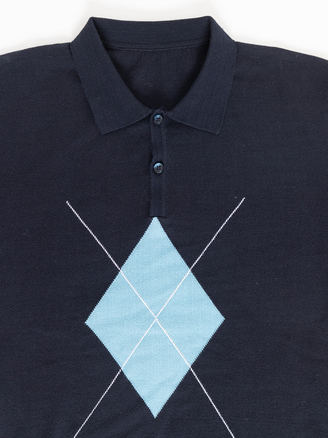 Argyle Knit Shirt I Navy