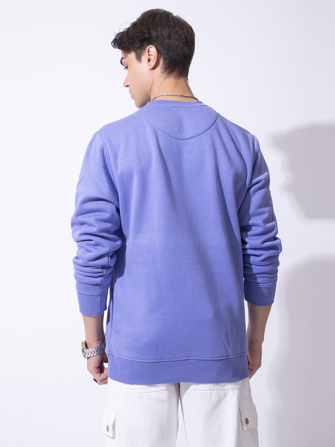 Oversized Quilted Fleece Sweatshirt I Purple