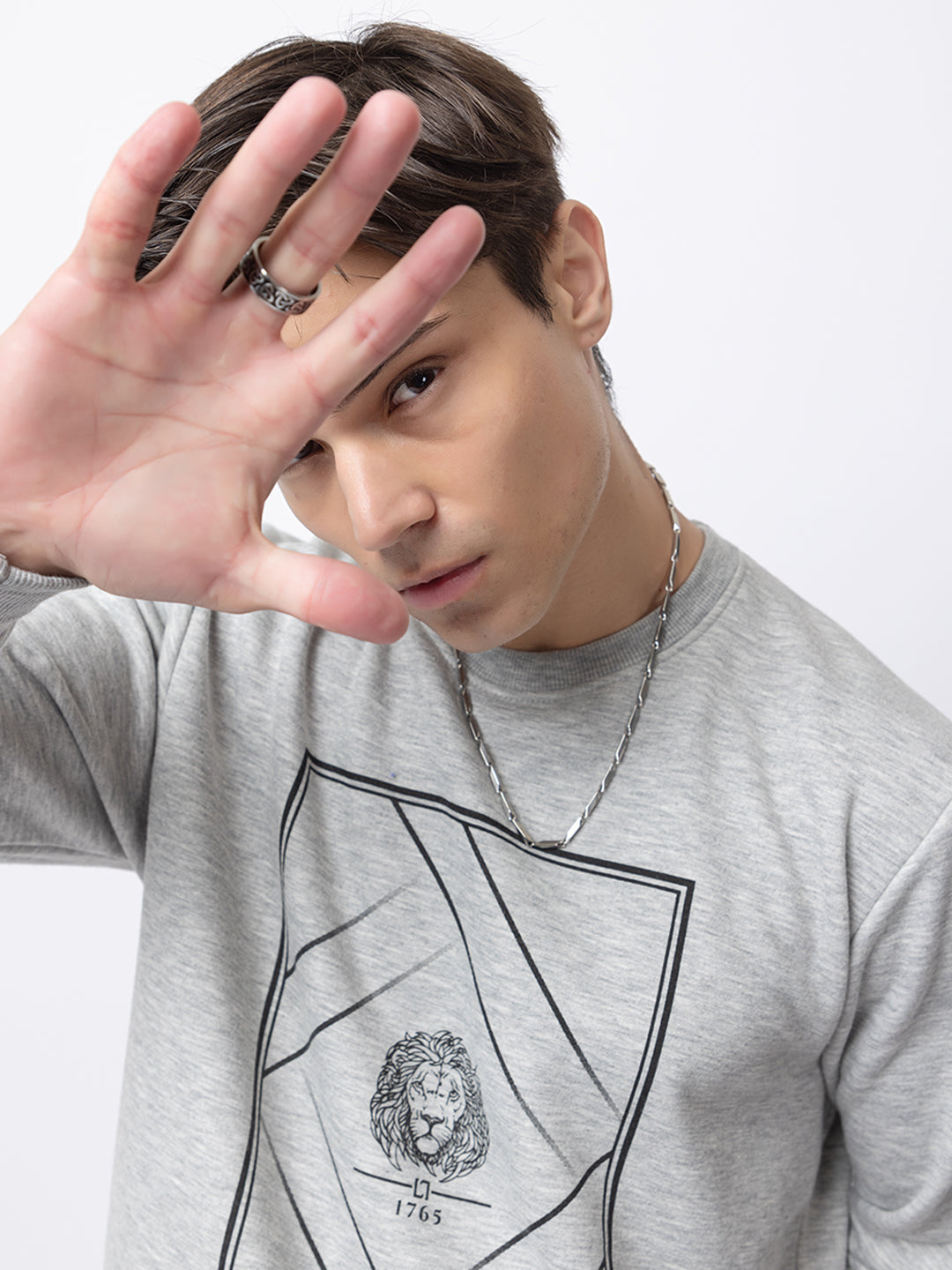 Oversized Quilted Fleece Sweatshirt I Grey