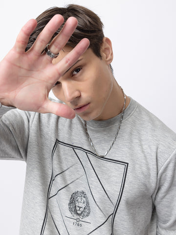 Oversized Quilted Fleece Sweatshirt I Grey