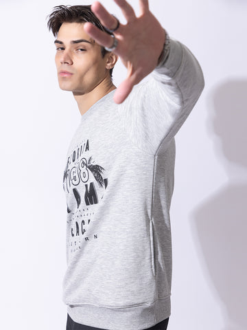 Oversized Quilted Fleece Sweatshirt I Grey