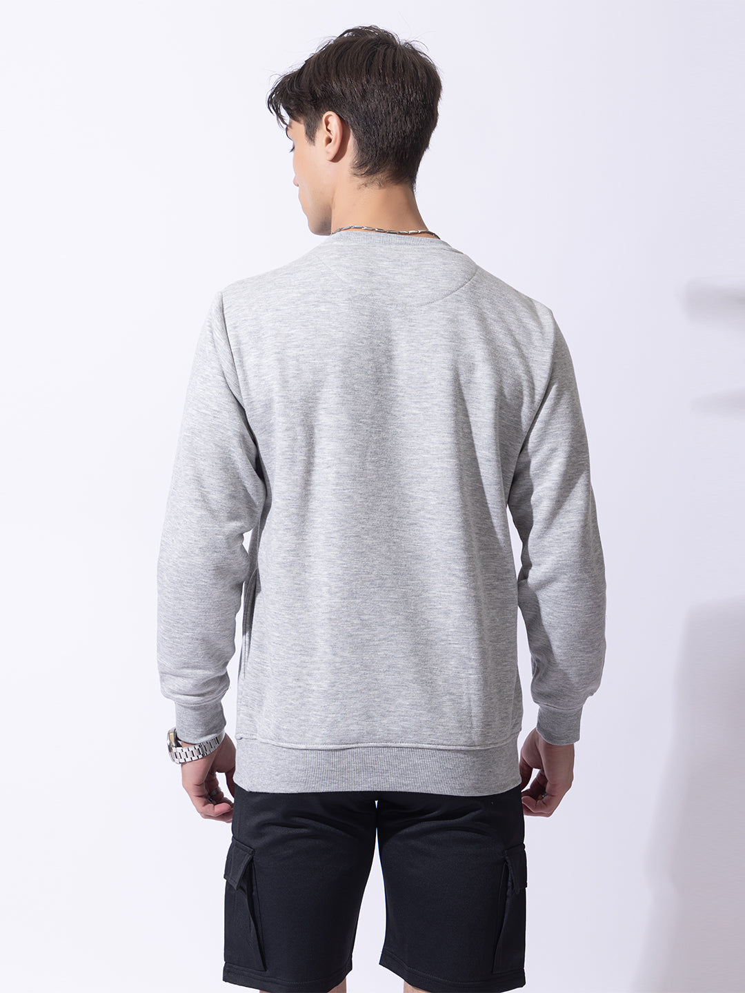 Oversized Quilted Fleece Sweatshirt I Grey