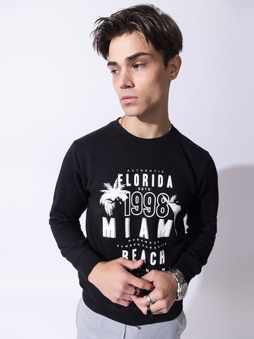 Oversized Quilted Fleece Sweatshirt I Black