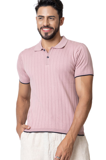 Rib Knit Polo I Lavender