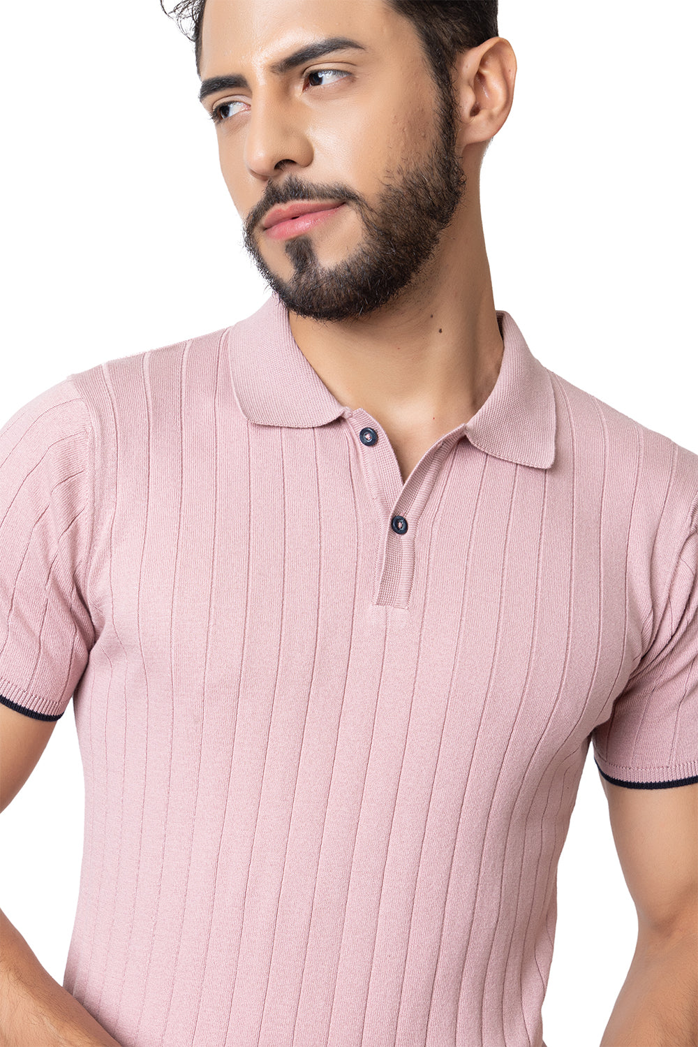 Rib Knit Polo I Lavender