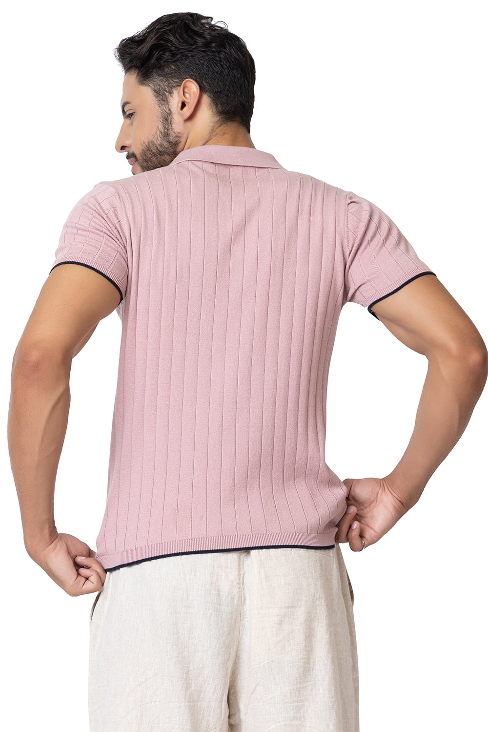 Rib Knit Polo I Lavender