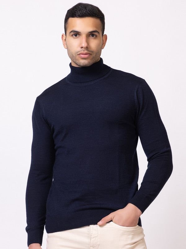Turtle Neck Pullover I Certified Wool I Navy