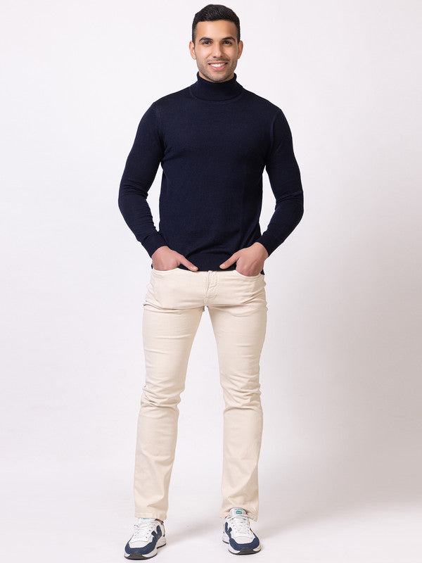 Turtle Neck Pullover I Certified Wool I Navy
