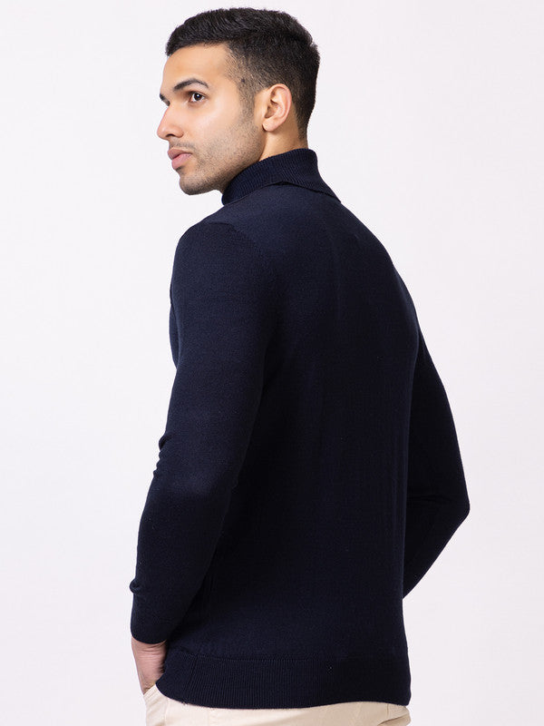 Turtle Neck Pullover I Certified Wool I Navy