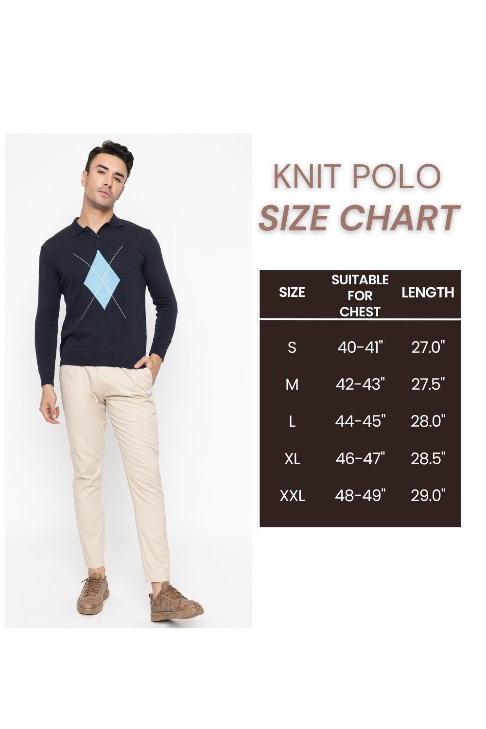 Argyle Knit Shirt I Navy