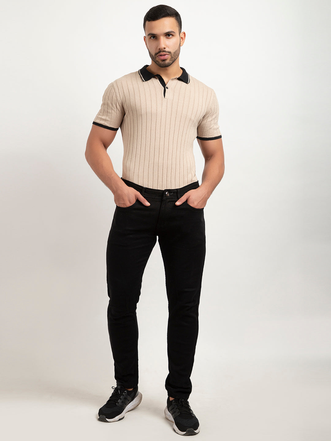 Rib Knit Polo I Oatmeal