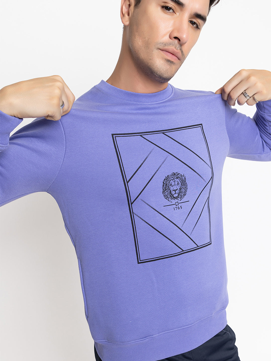 Oversized Quilted Fleece Sweatshirt I Purple