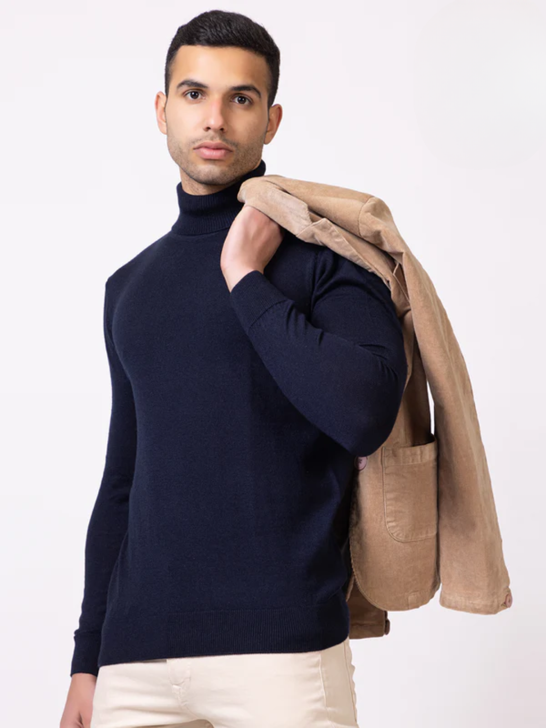 Turtle Neck Pullover I Certified Wool I Navy